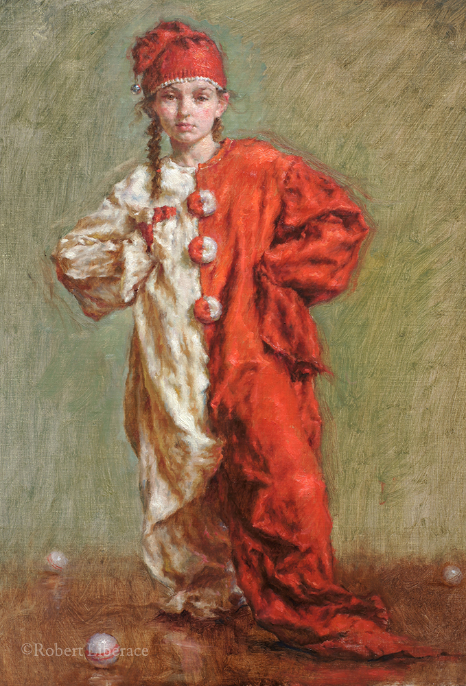 Robert Liberace, The Little Juggler, oil-on-canvas