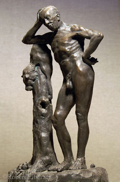 Robert Liberace, Hercules resting, terra cotta 10x18 in