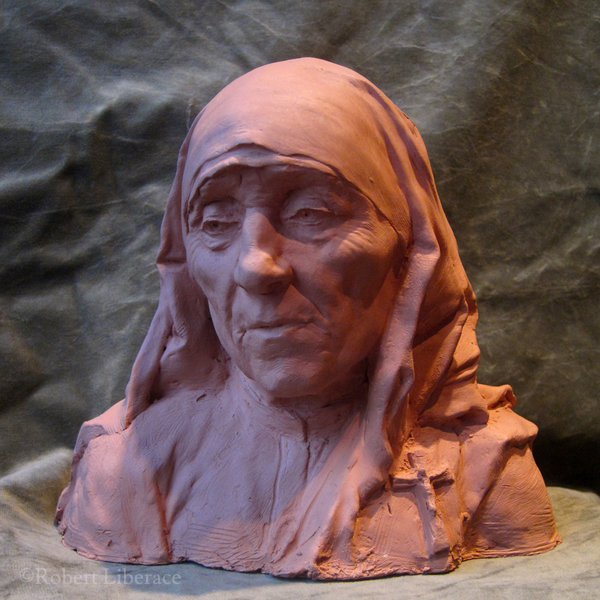 Robert-Liberace,-Mother Teresa study, terra cotta