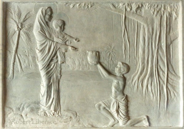 Robert Liberace, Our-Lady-of-Vailankanni marble 3x5-ft The National Shrine, Washington, DC