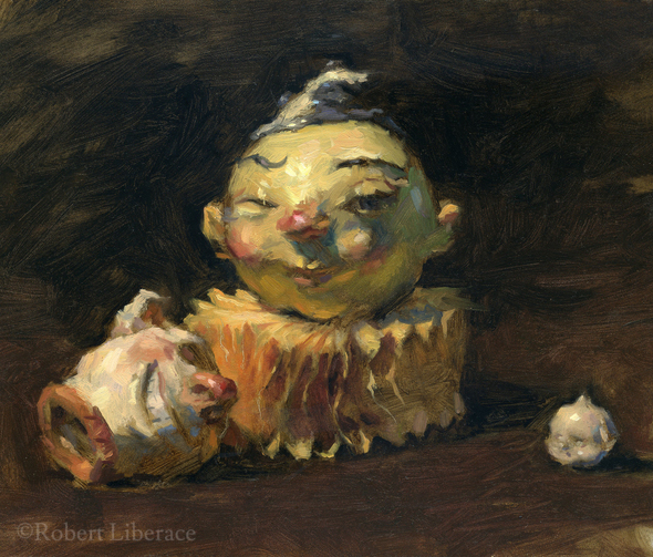Robert Liberace, painting of Lina's sculpture, oil-on-panel