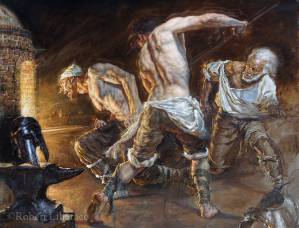Robert-Liberace,-The Forge,-oil-on-canvas