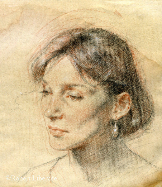 Robert Liberace, three Color Chalk, pencil and chalk on paper