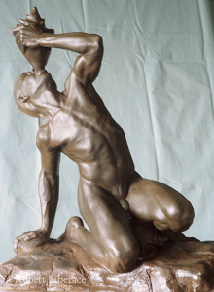 Robert Liberace,Tritan, painted plaster