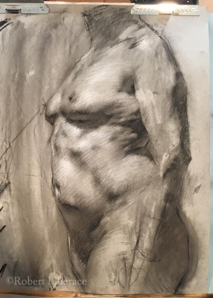 Robert Liberace, demo of nude, chalk