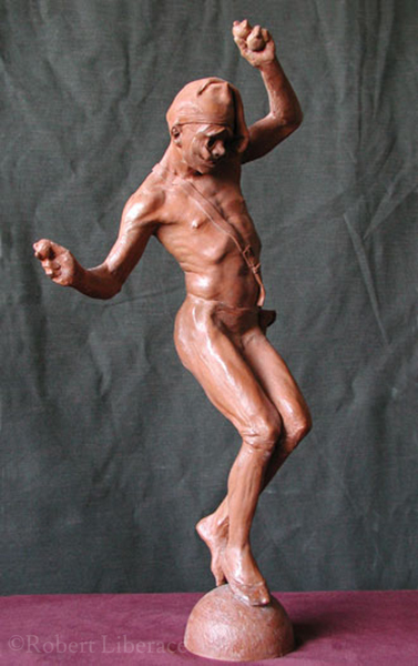Robert Liberace, harlequin Juggling, terra-cotta