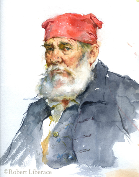 sam, watercolor on paper, 10x12 in., private collection