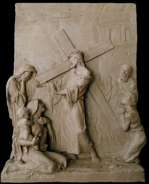Robert-Liberace-station of cross, terra-cotta