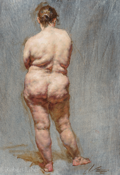 Liberace Jalene back view oil painting 2012