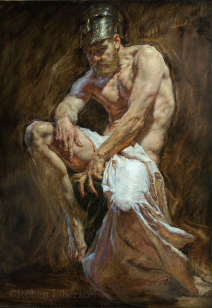Robert Liberace Warrior oil painting